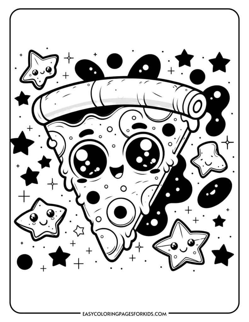 A colorful assortment of pizza-themed designs