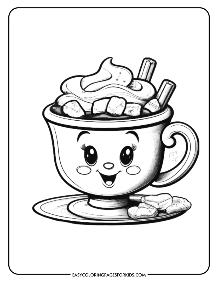 Hot Chocolate Coloring Page