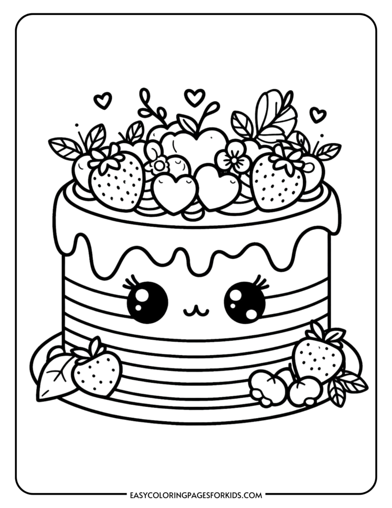 charming cake designs to color