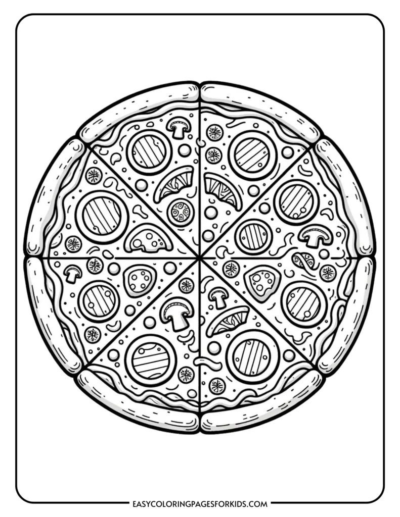 Whimsical pizza designs waiting for your artistic touch