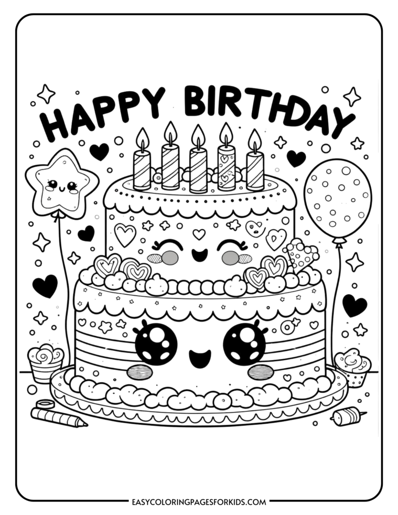 happy birthday coloring page