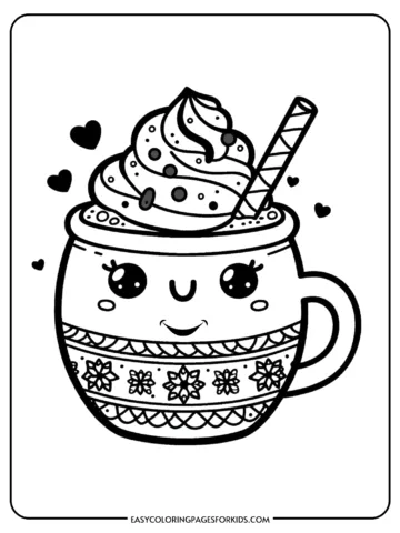 hot chocolate coloring page