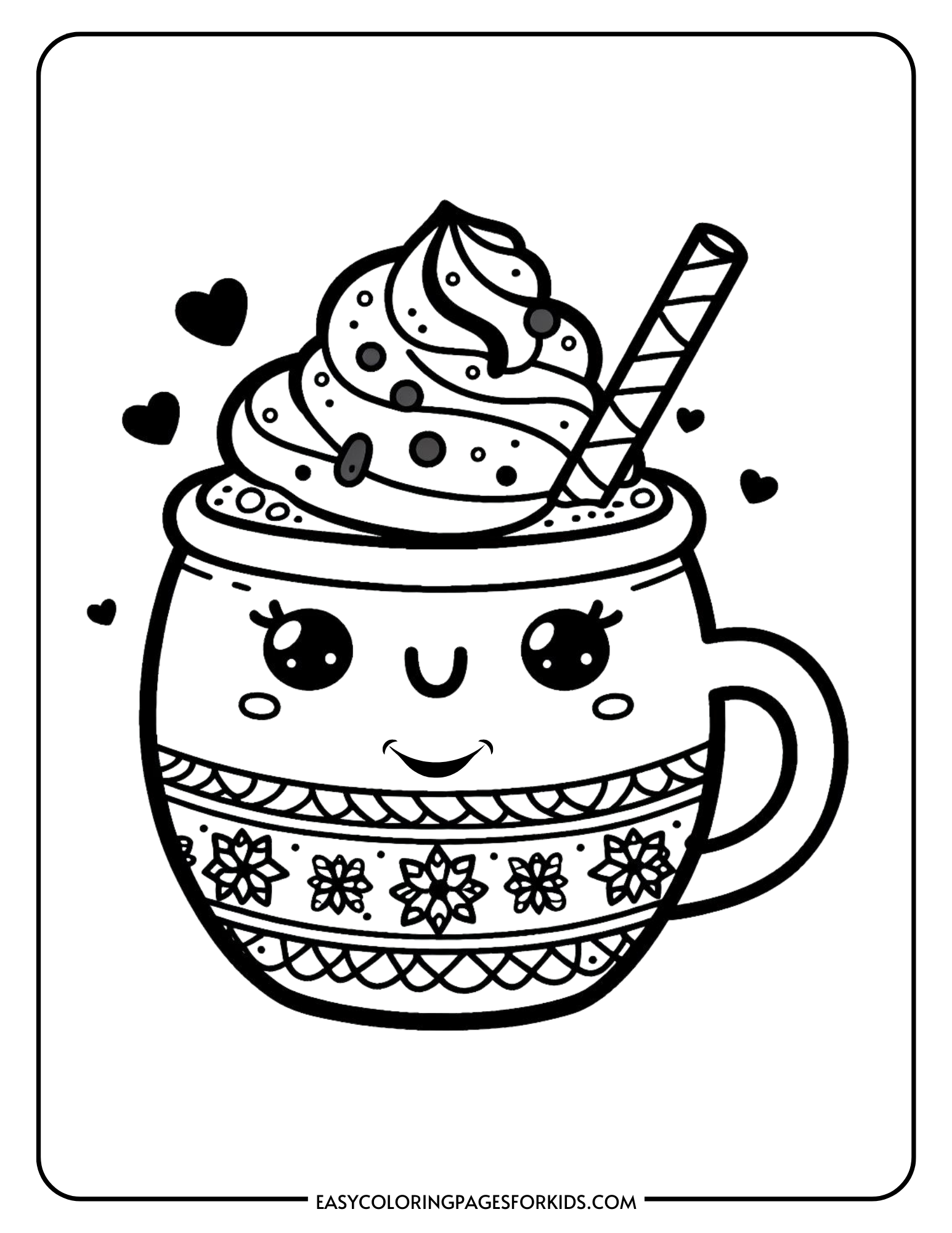 Hot Chocolate Coloring Page (6 Free PDF Printables) - Easy Coloring
