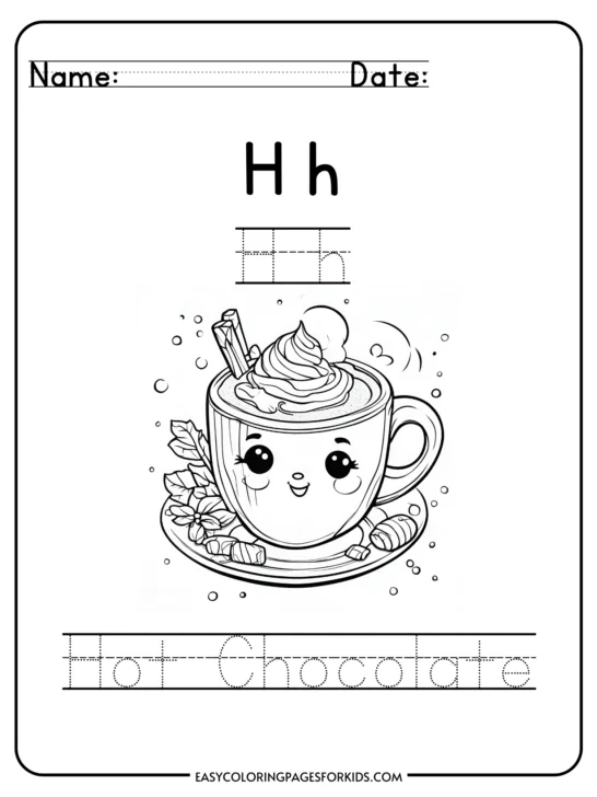Free Hot Chocolate Worksheets for Kids