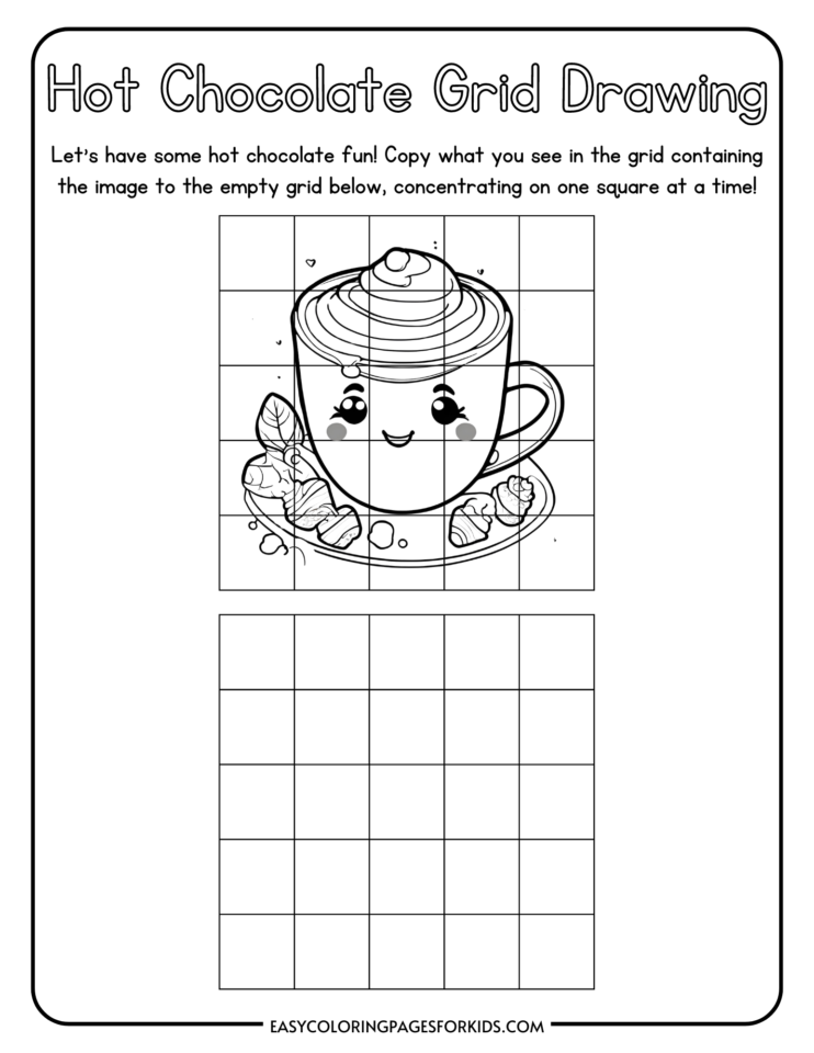 Free Hot Chocolate Worksheets for Kids - Easy Coloring Pages for Kids