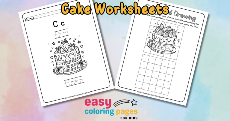 Cute Food Worksheets For Kids - Easy Coloring Pages for Kids