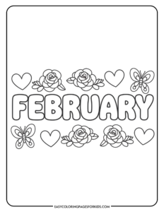 Free Printable February Coloring Pages (5 PDF Pages) - Easy Coloring ...