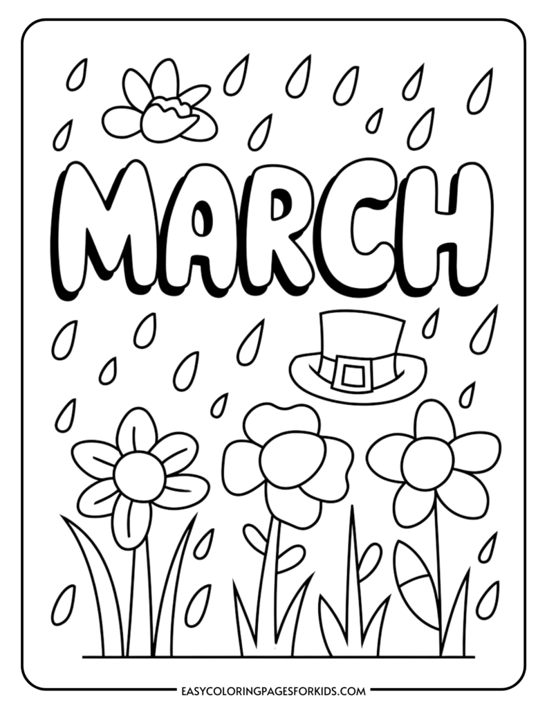 March Coloring Pages for Kids (6 Free PDF Printables) Easy Coloring