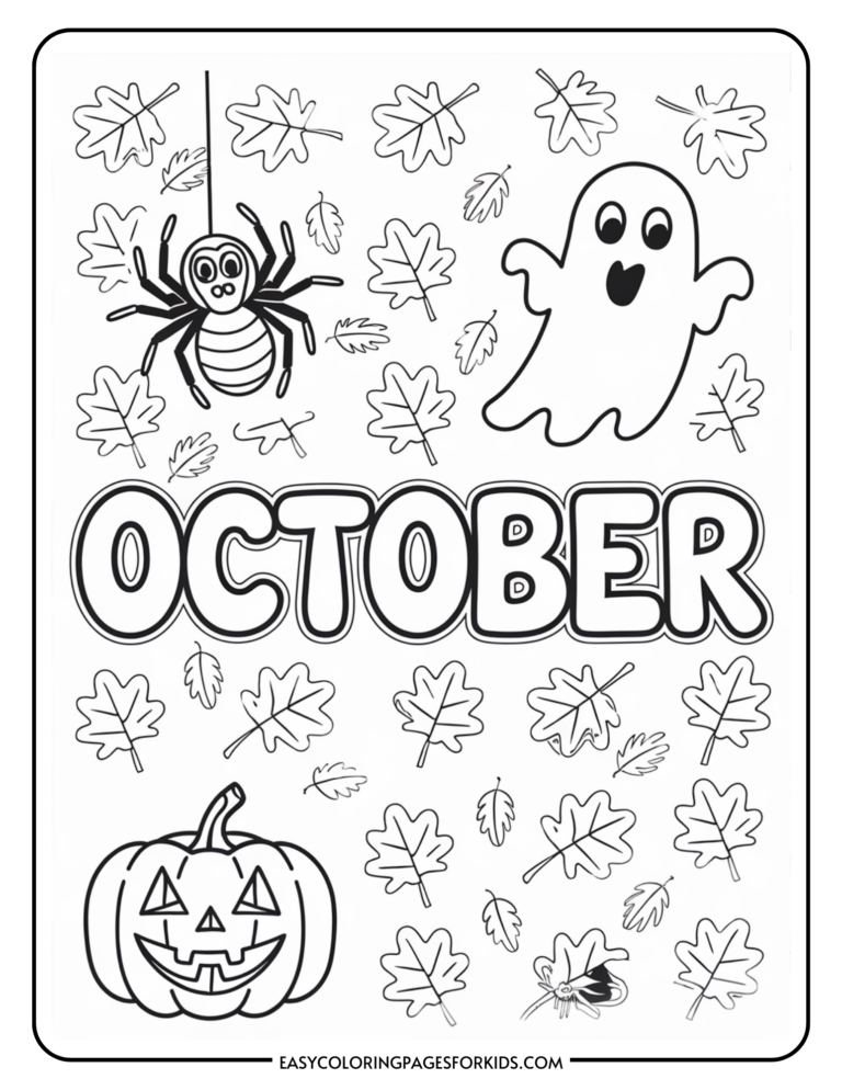 October Coloring Pages for Kids and Adults (Free Printable Pages ...