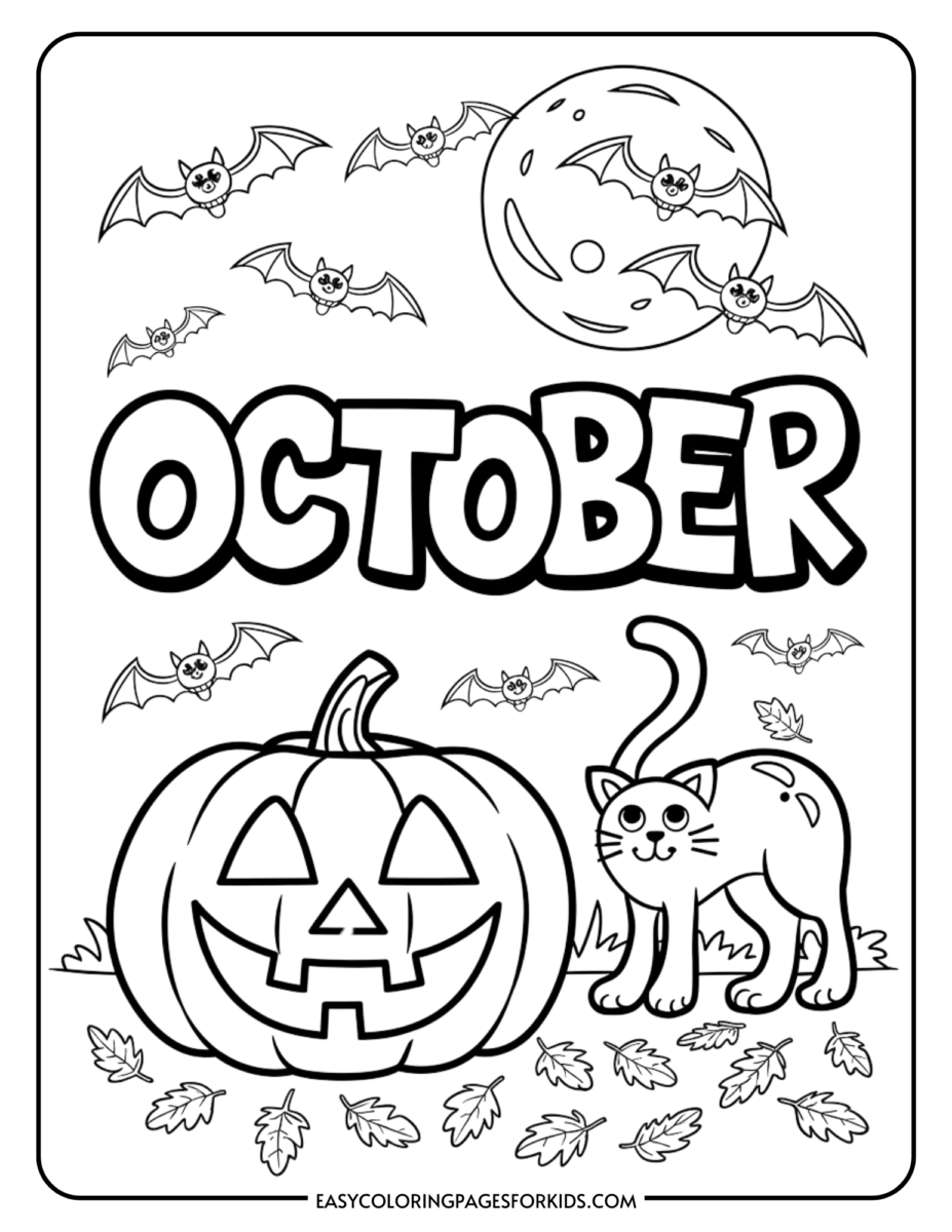 October Coloring Pages for Kids and Adults (Free Printable Pages