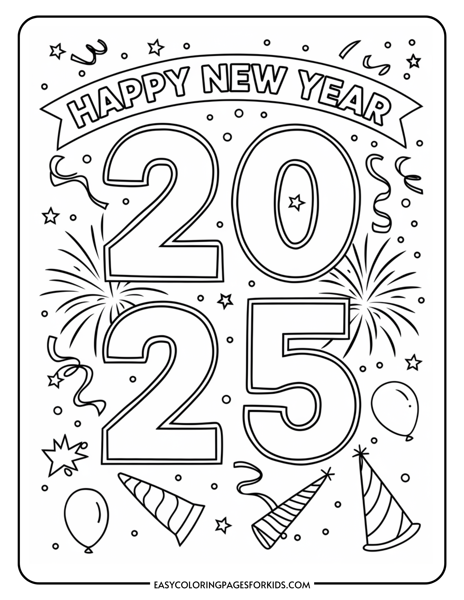 2025 Coloring Pages 4 Free Printable Pages Easy Coloring Pages For Kids 2025 Coloring Pages 3