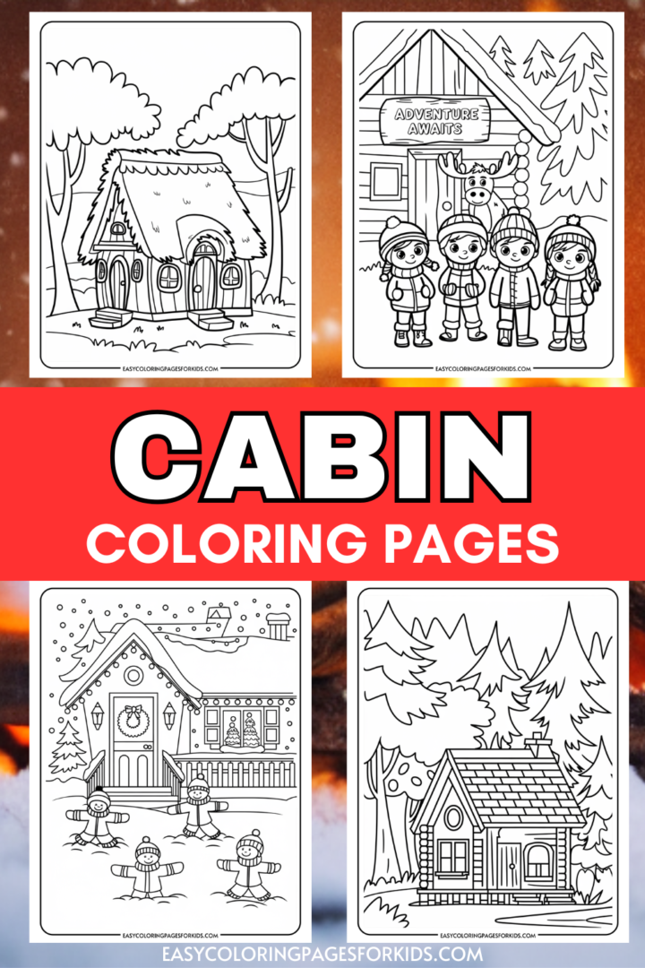 Cabin Coloring Pages (8 Free Printable Pages) - Easy Coloring Pages for ...