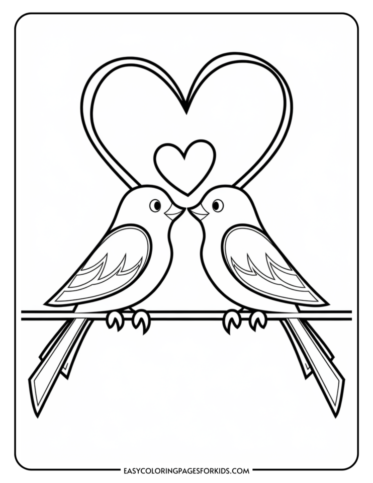 Love Birds Coloring Pages (5 Free Printable Pages) - Easy Coloring ...