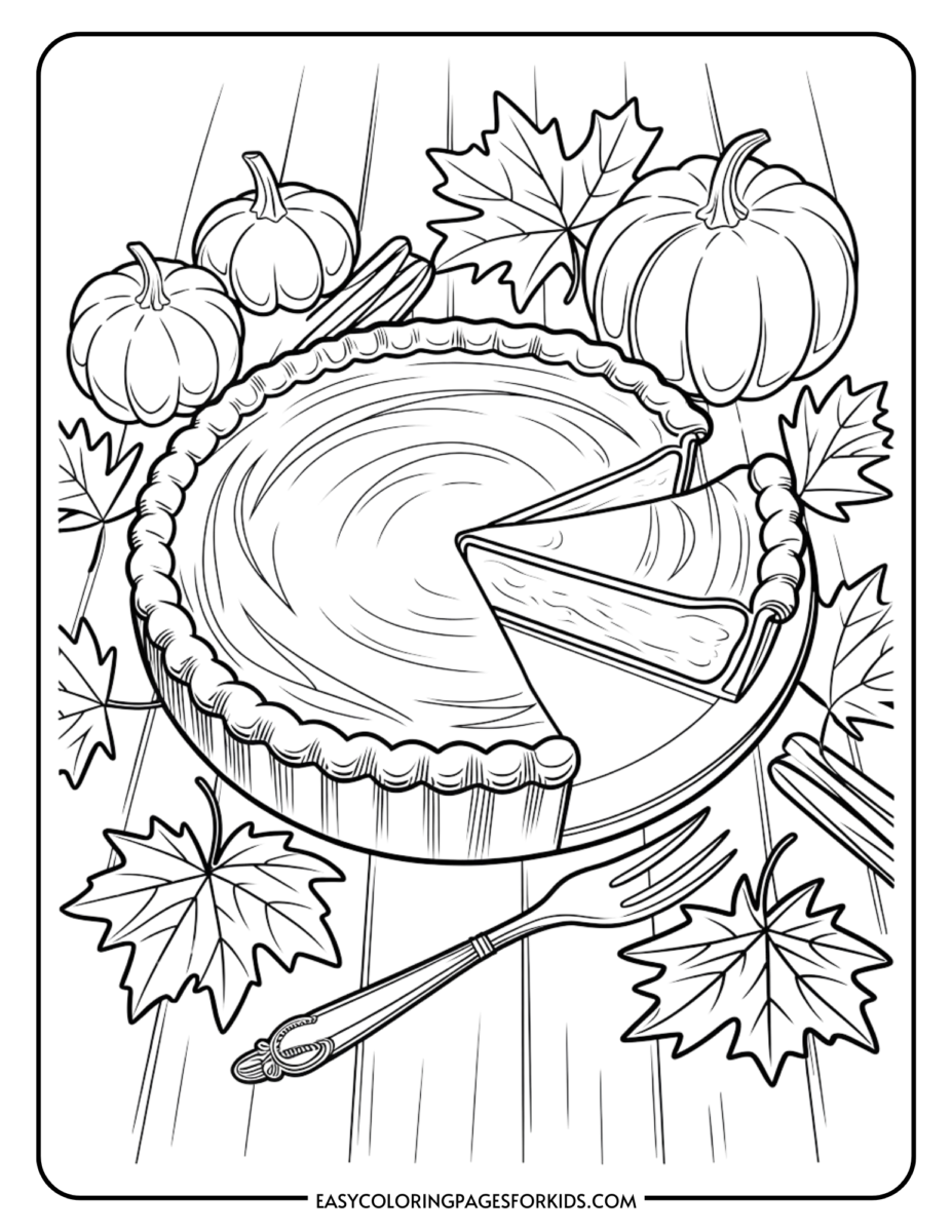 Pumpkin Pie Coloring Pages (6 Free Printable Pages) Easy Coloring