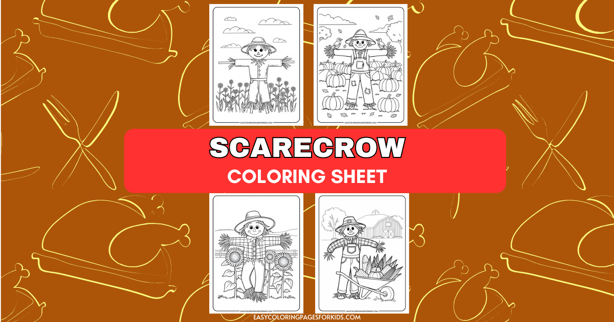 Scarecrow Coloring Pages (4 Free Printable Pages) - Easy Coloring Pages ...