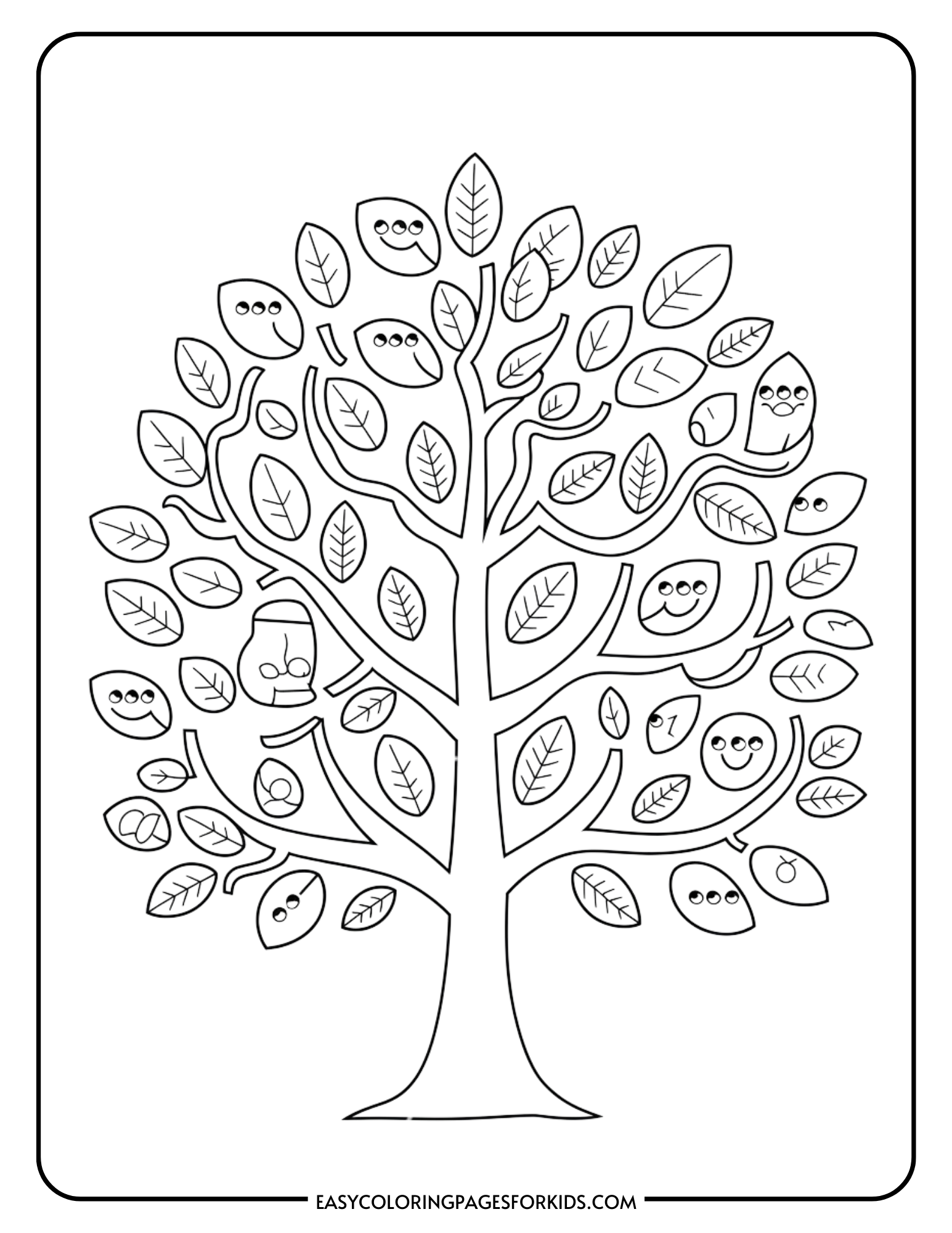 Thankful Tree Coloring Pages (5 Free Printable Pages) - Easy Coloring ...
