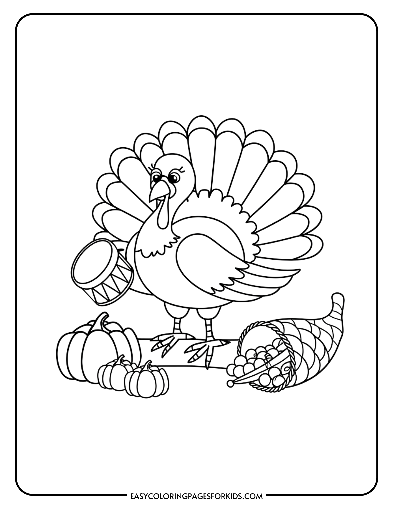 Thanksgiving Turkey Coloring Pages (4 Free Printable Pages) Easy
