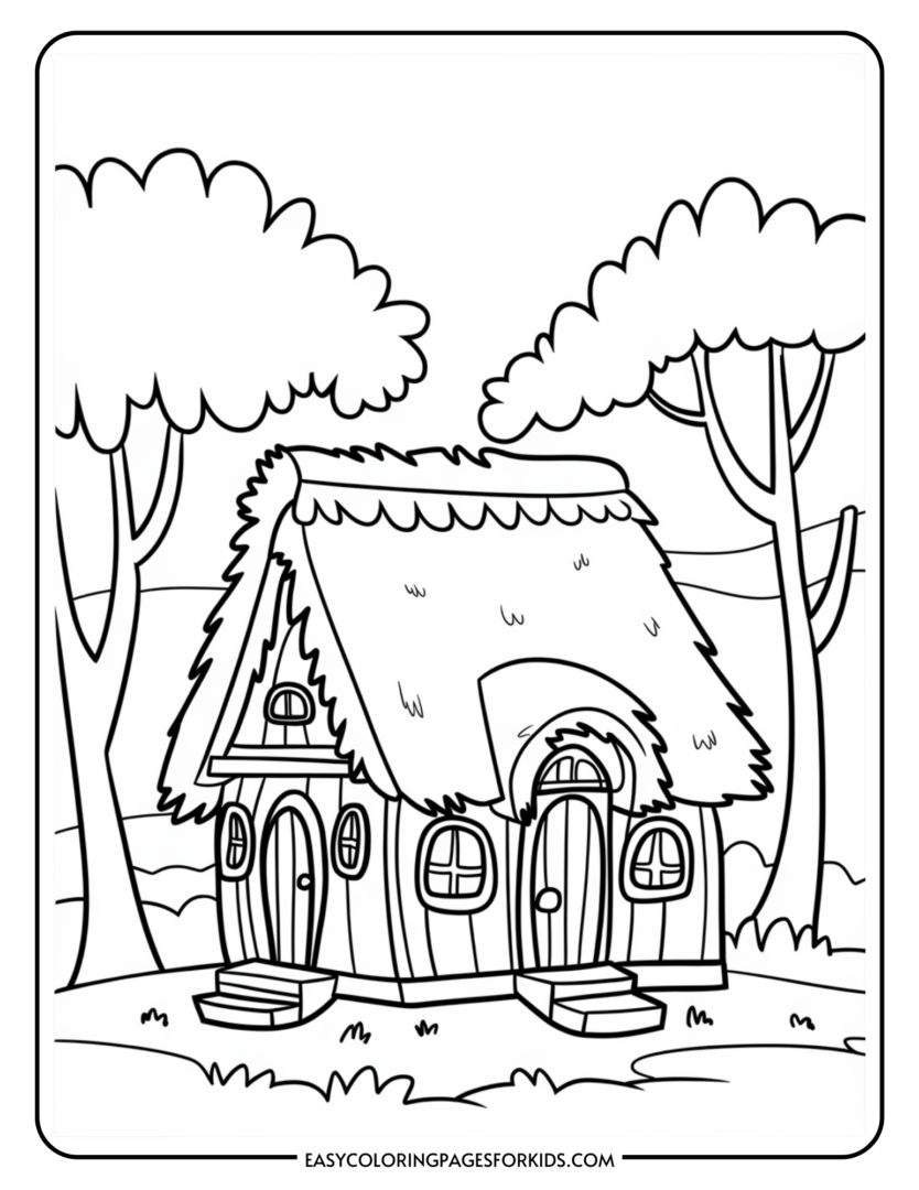 Cabin Coloring Pages (8 Free Printable Pages) - Easy Coloring Pages for ...