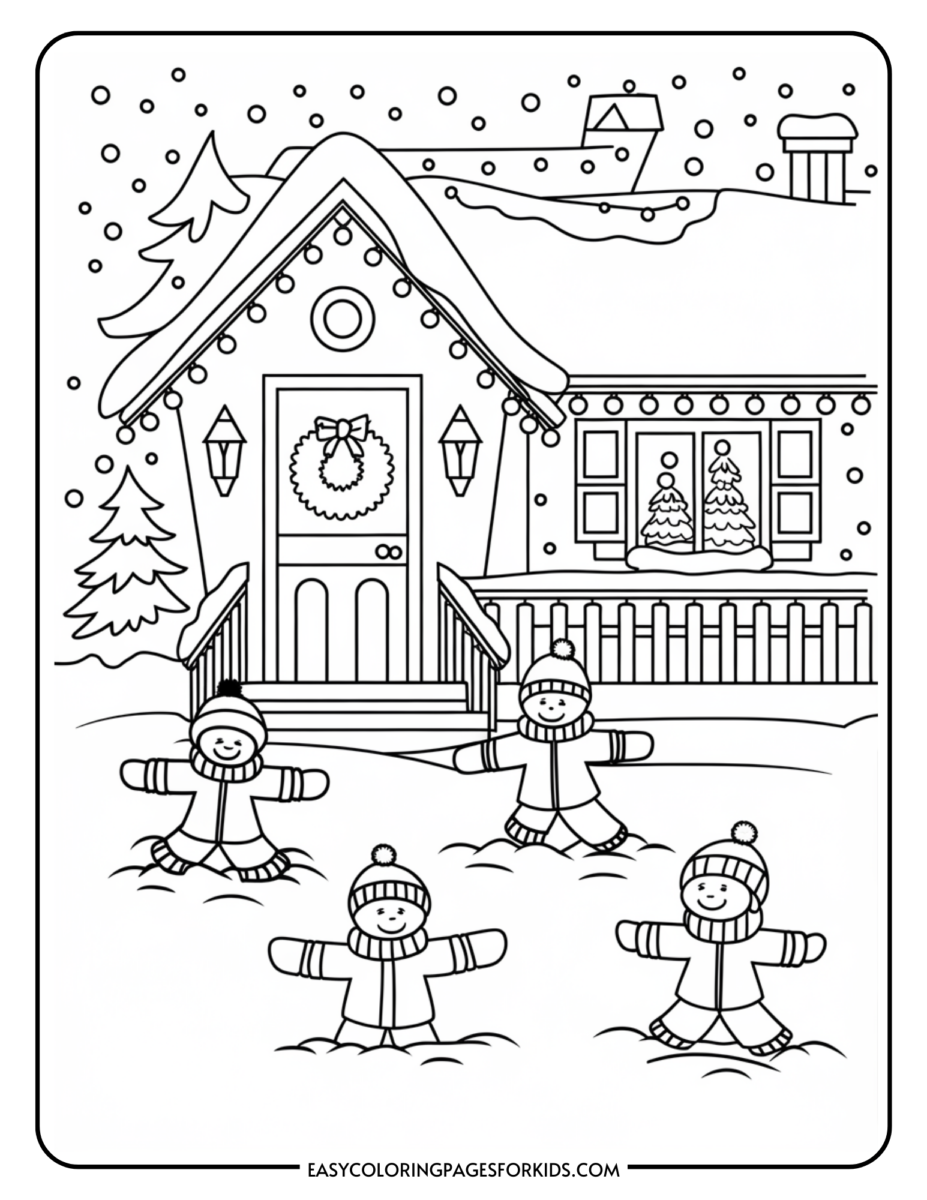 Rustic Cabin Coloring Page