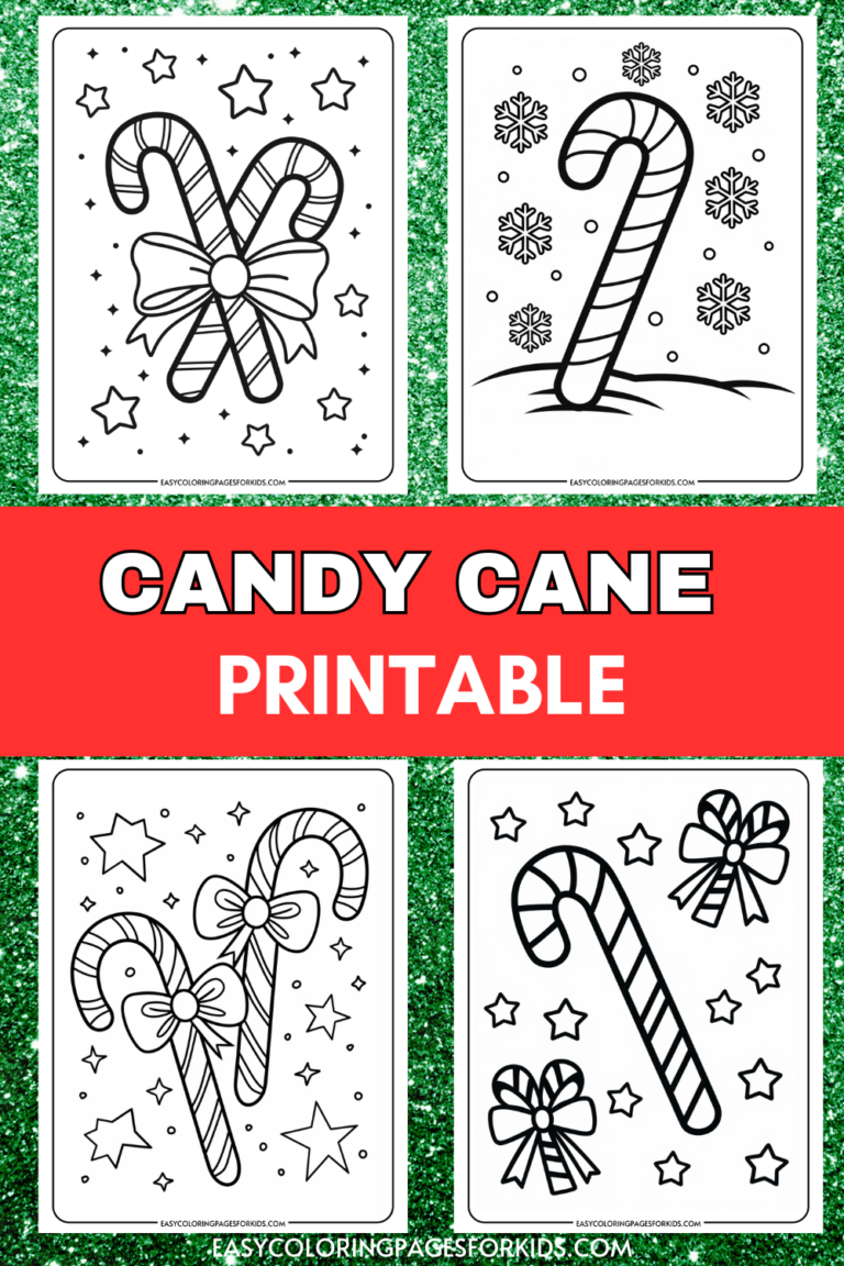 Candy Cane Coloring Pages (7 Free Printable Pages) Easy Coloring