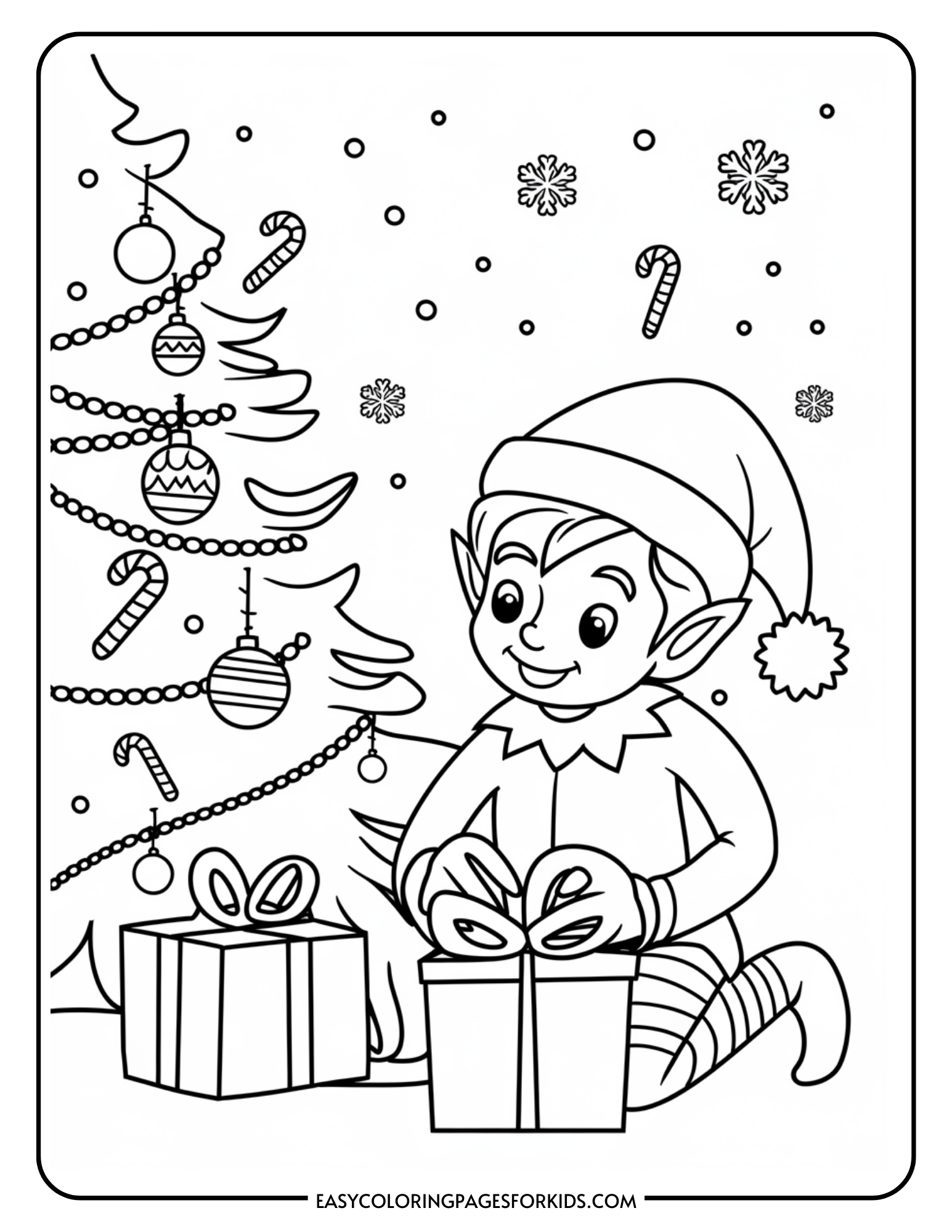 Christmas Elves Coloring Pages (7 Free Printable Pages) Easy Coloring