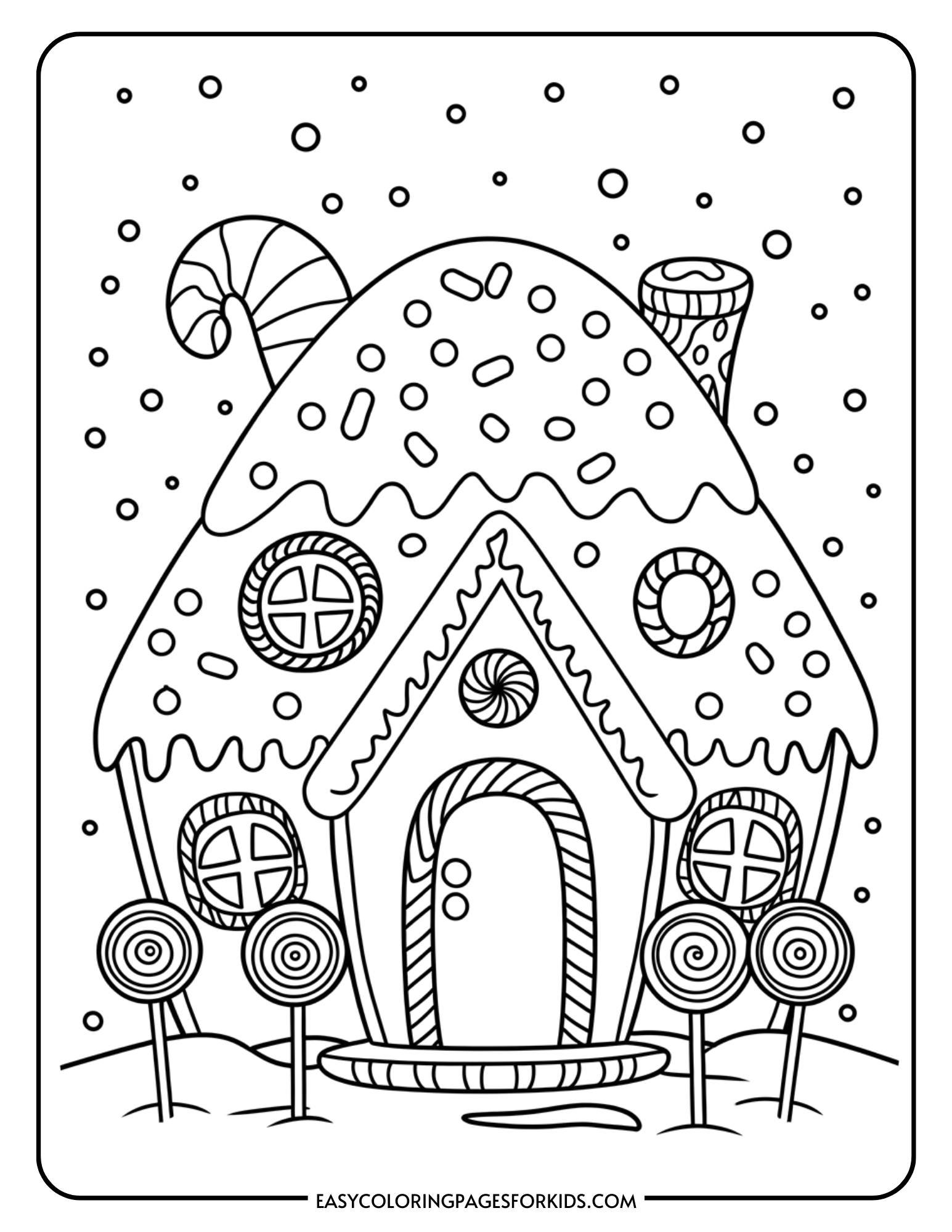 Gingerbread House Coloring Pages (7 Free Printable Pages) - Easy