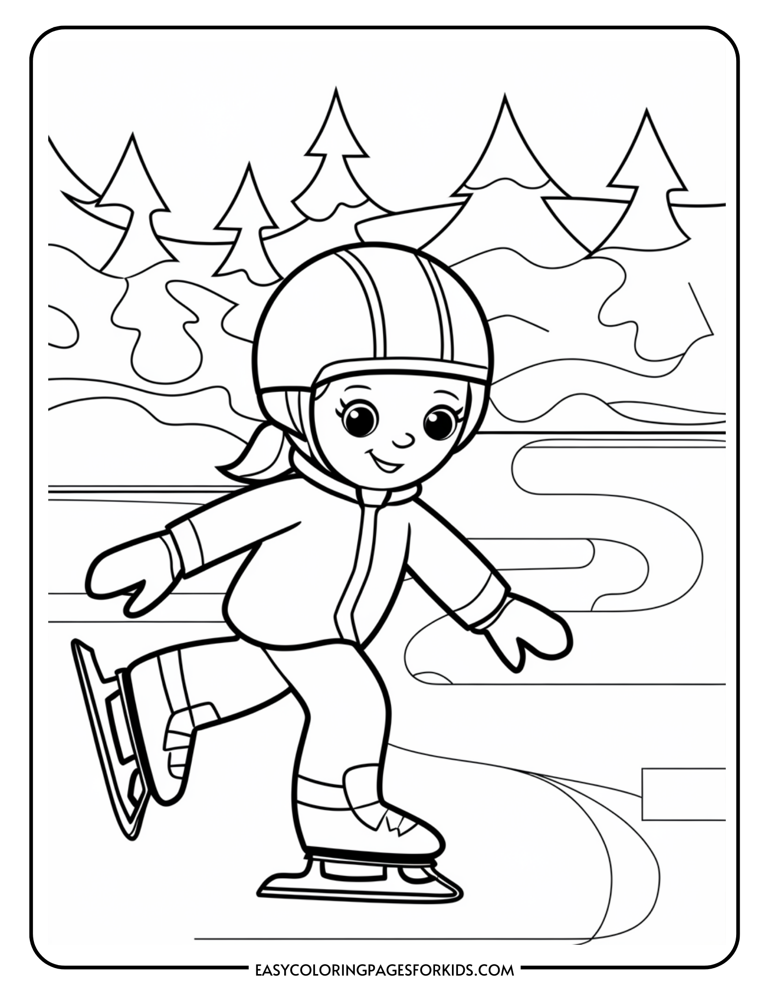 Ice Skating Coloring Pages (7 Free Printable Pages) Easy Coloring