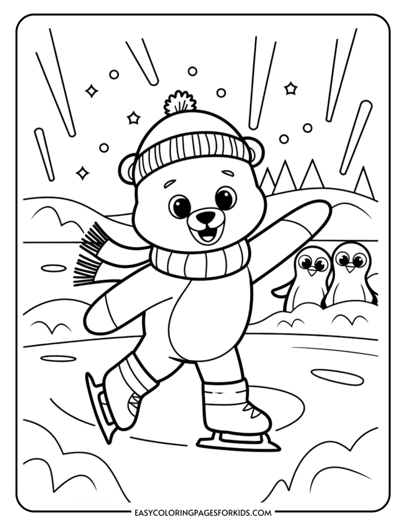 Ice Skating Coloring Pages (7 Free Printable Pages) - Easy Coloring