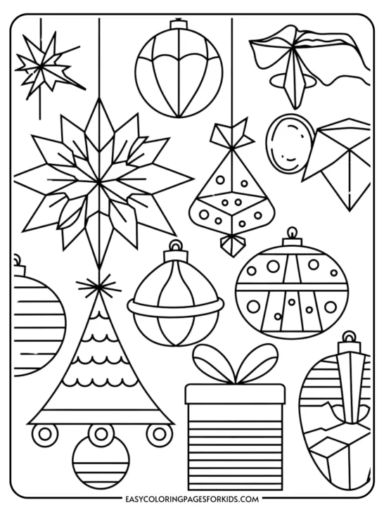Ornaments Coloring Pages (4 Free Printable Pages)