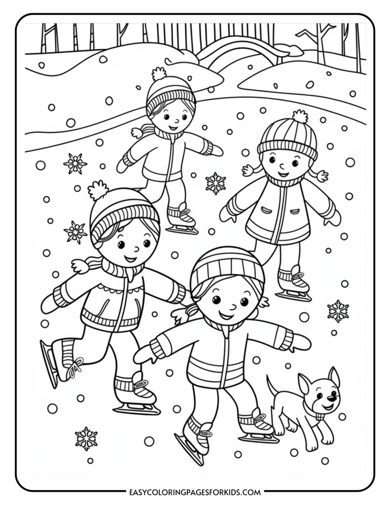 Winter Coloring Pages 4 Free Printable Pages Easy Coloring Pages for Kids