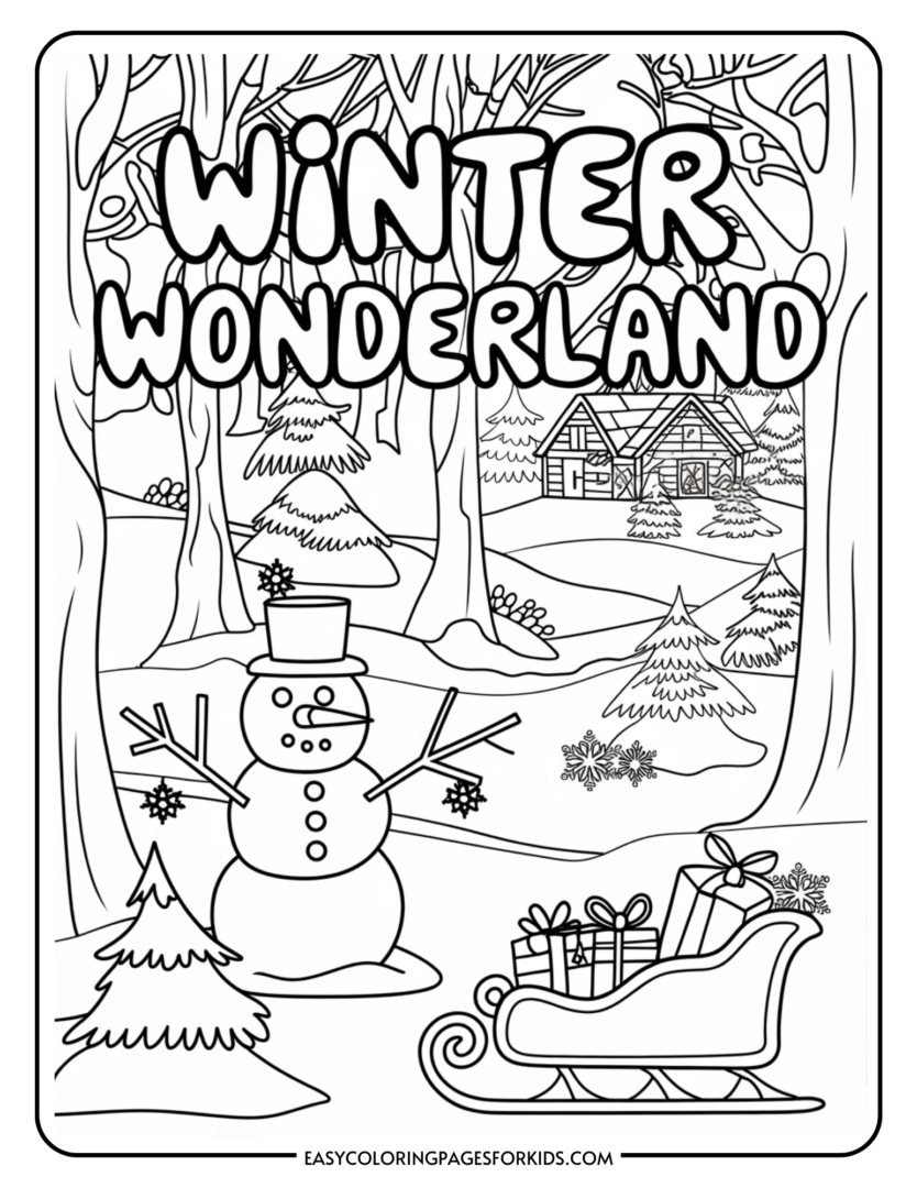 Winter Wonderland Coloring Pages (9 Free Printable Pages) - Easy Coloring Pages for Kids