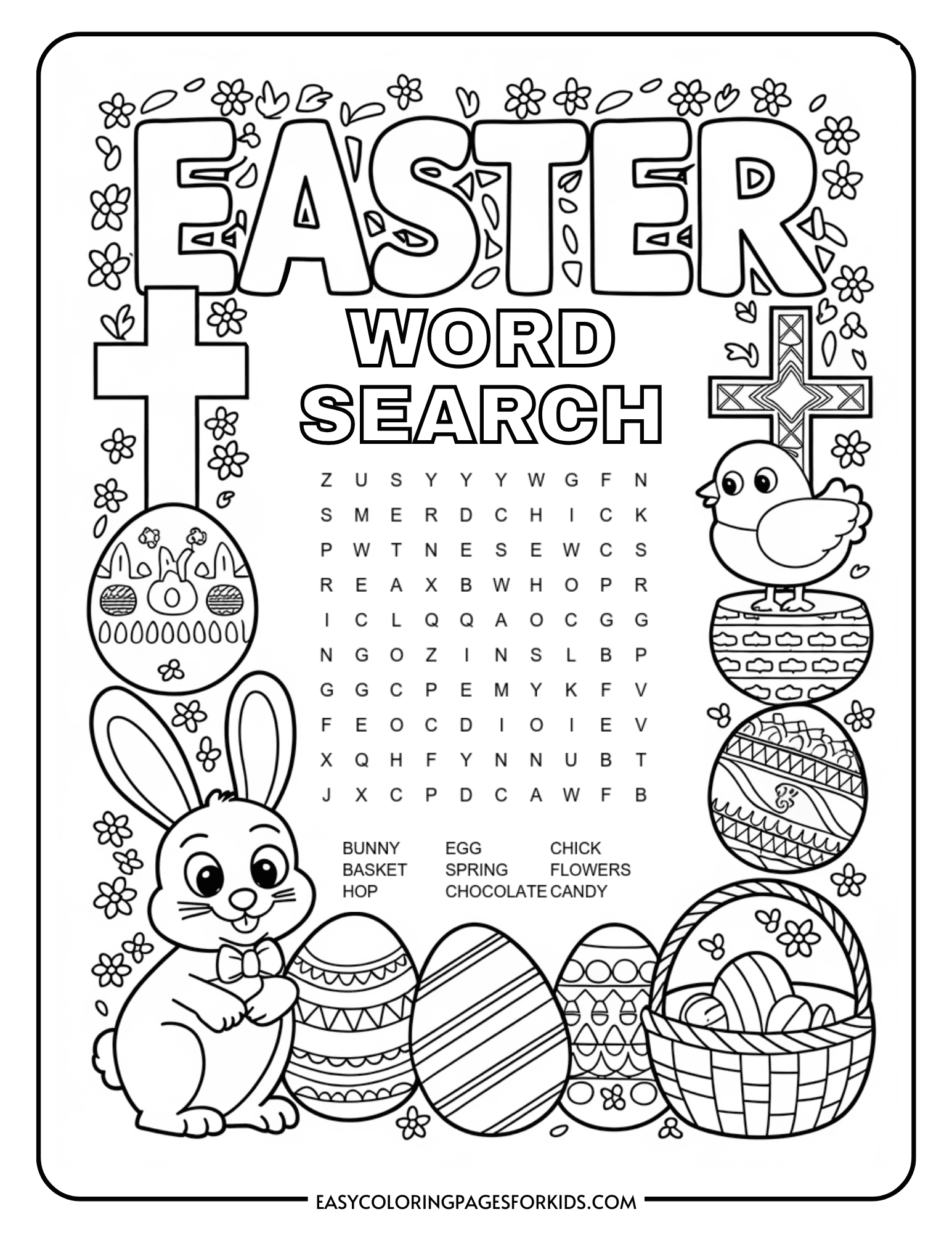 Printable Easter Word Search (2 Free PDF Pages) - Easy Coloring Pages ...