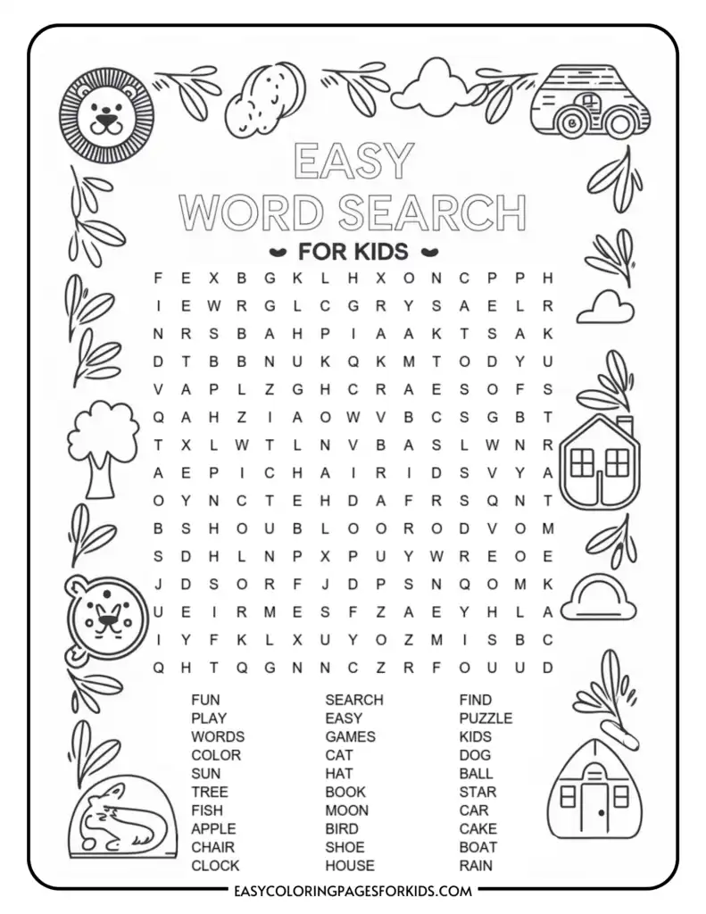 Word Puzzle Games Printable For Kids Word Search Worksheets For Brain