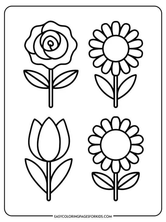 Cute Flower Coloring Pages (15 Free Printable PDF Pages)