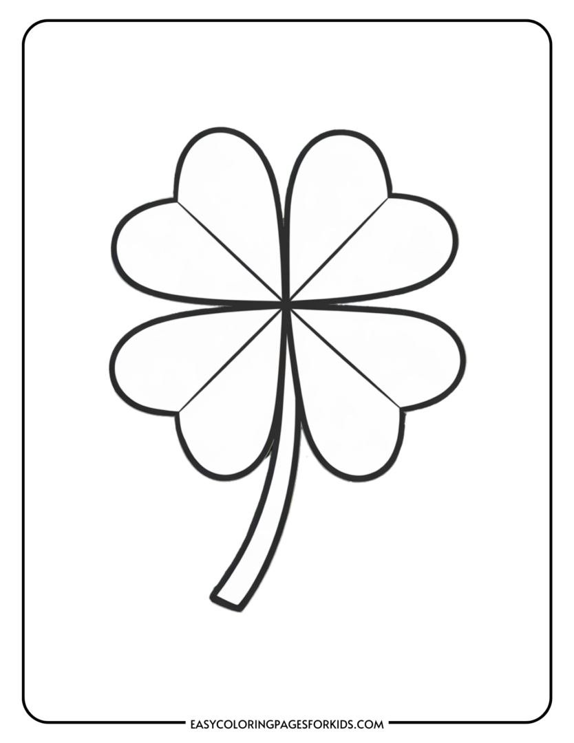 Leaf Clover Coloring Page Leaf Clover Coloring Page