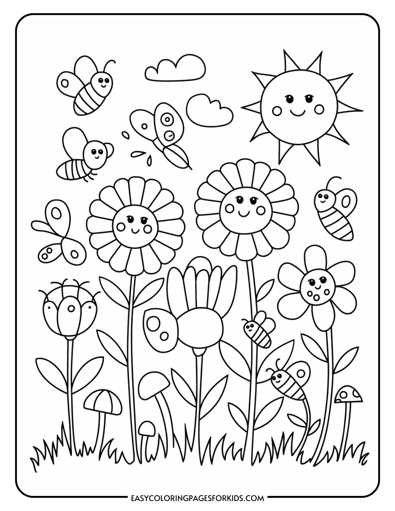 Spring Garden Coloring Pages Sketch Coloring Page
