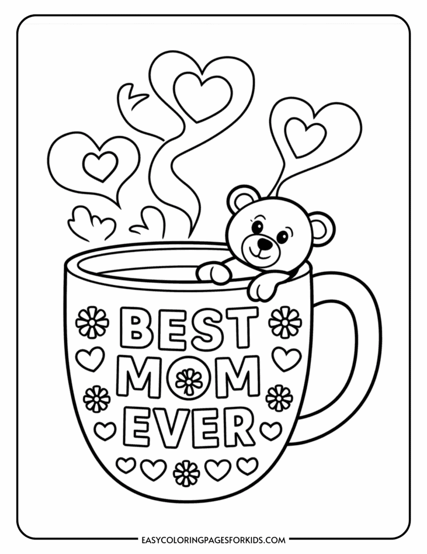 Cute Mothers Day Coloring Pages (10 Free Printable PDF Pages) - Easy ...