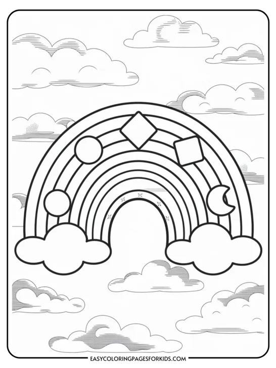 Simple Rainbow Coloring Page&nbsp;(10 Free Printable PDF Pages)