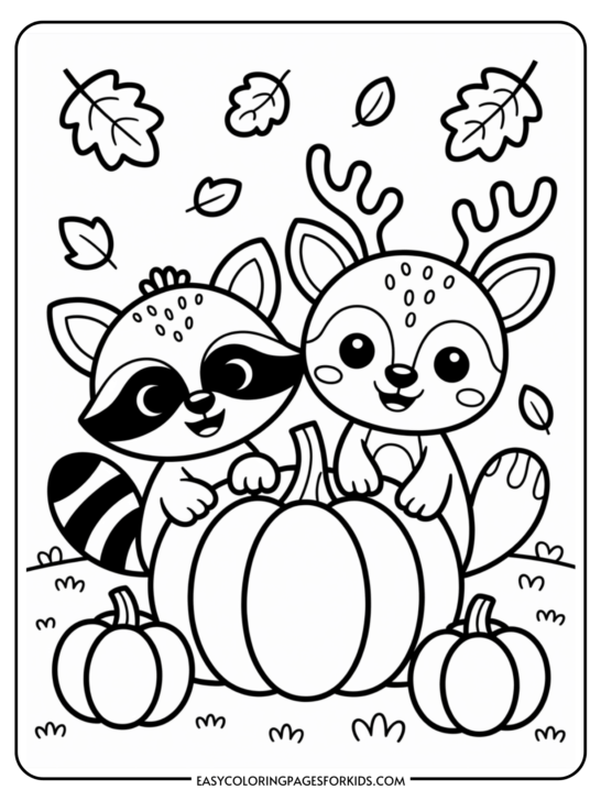 Fall Coloring Pages for Kids (5 Printable Pages)