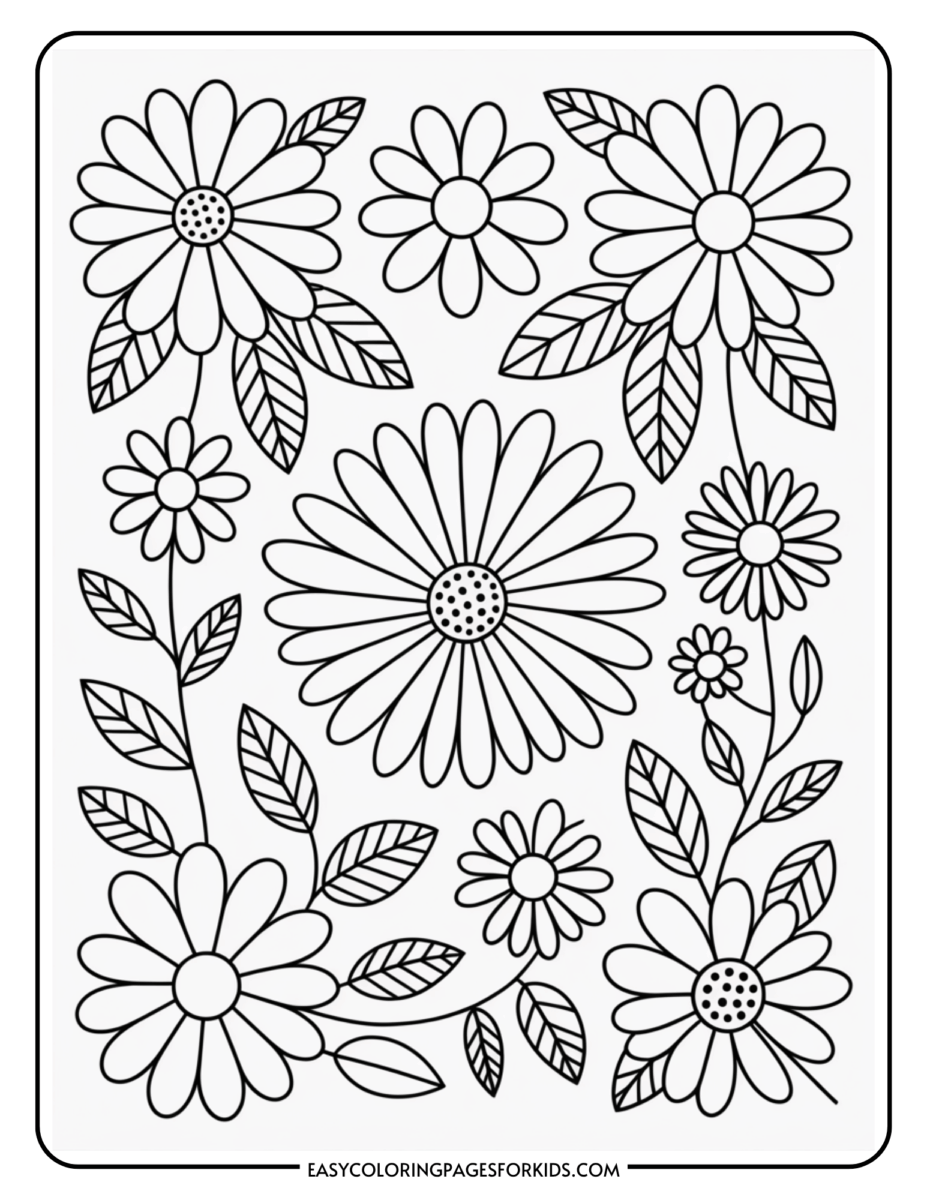 Fall Flowers Coloring Pages to Print and Color (10 Pages) - Easy ...