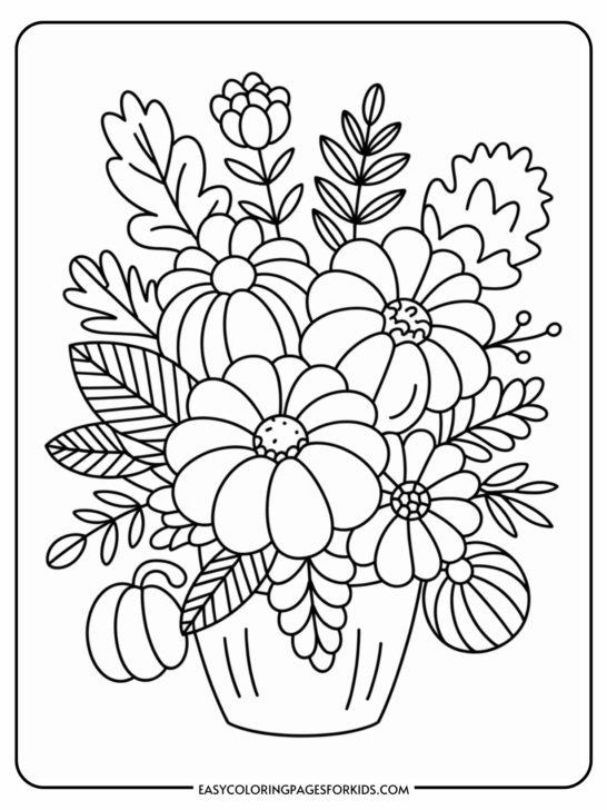 Fall Flowers Coloring Pages to Print and Color (10 Pages)