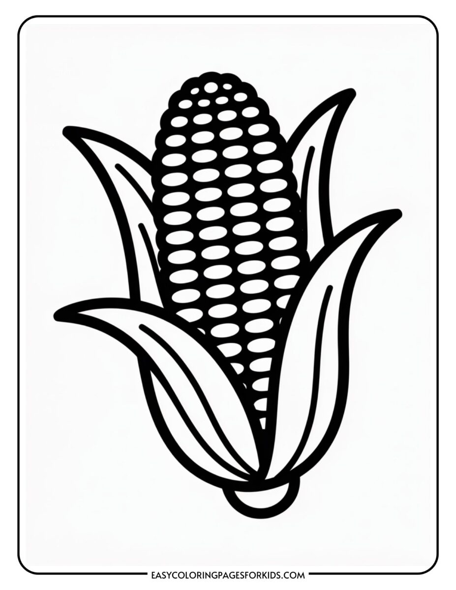 Corn on the Cob Coloring Page Ideas for Kids (7 Pages to Print) - Easy ...