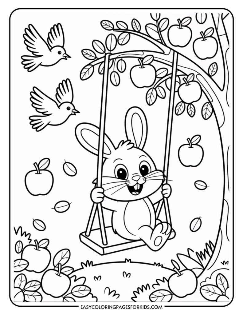 Apple Tree Coloring Pages to Print and Color (5 Pages) - Easy Coloring ...