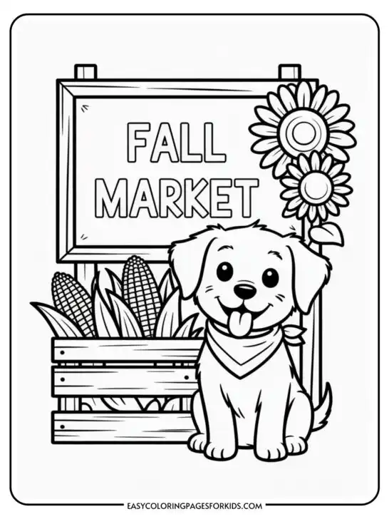 Farmers Market Coloring Pages for Kids (8 Printable PDFs)