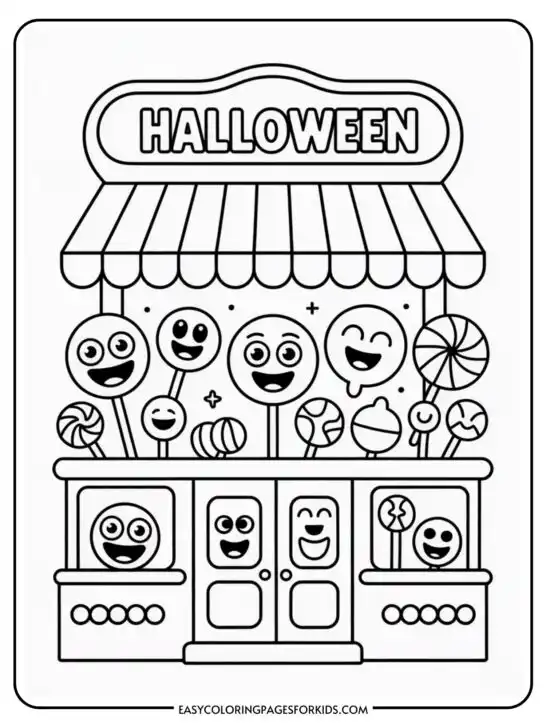 Halloween Candy Coloring Pages (5 Printable PDF Pages)