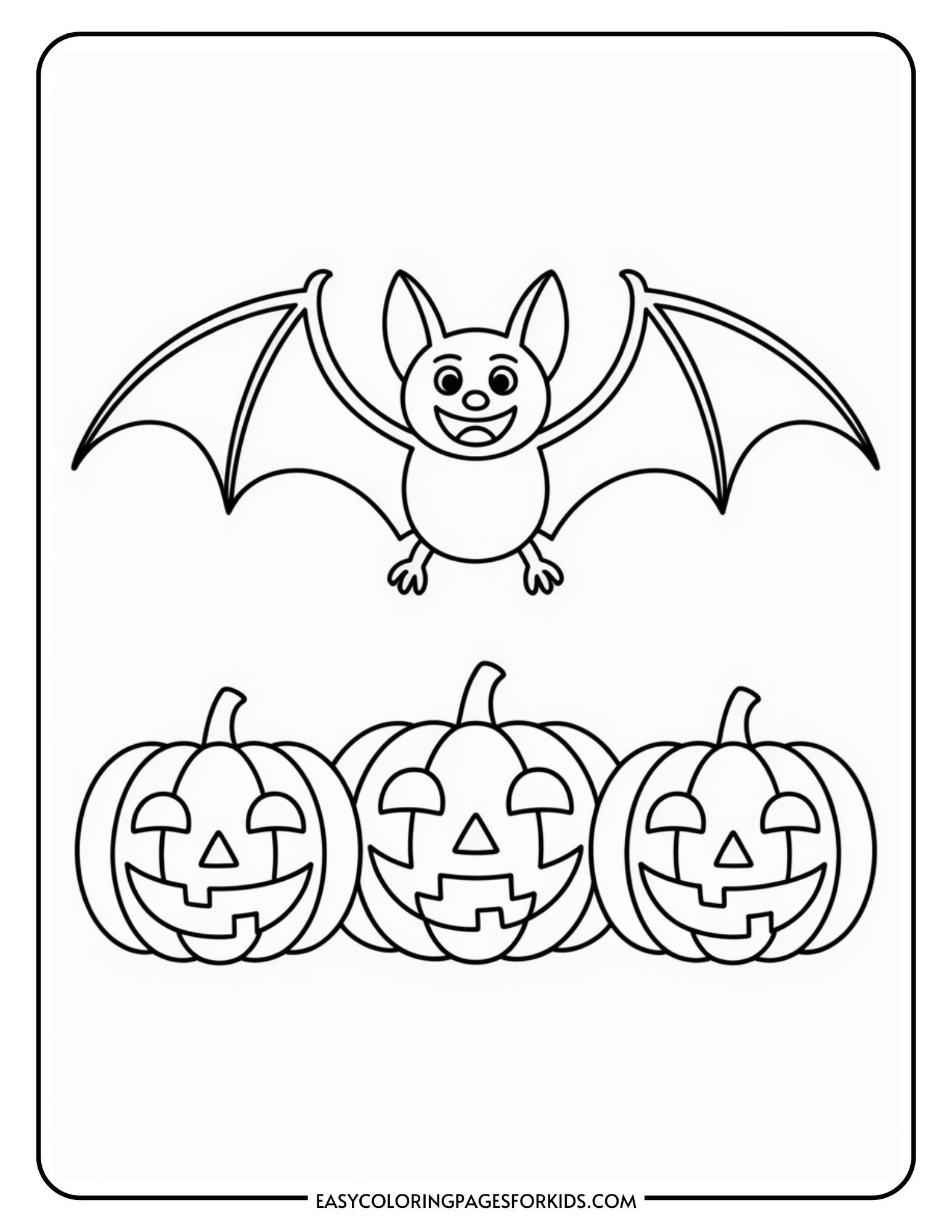 Halloween Coloring Pages for Preschoolers (4 Free Pages) - Easy ...