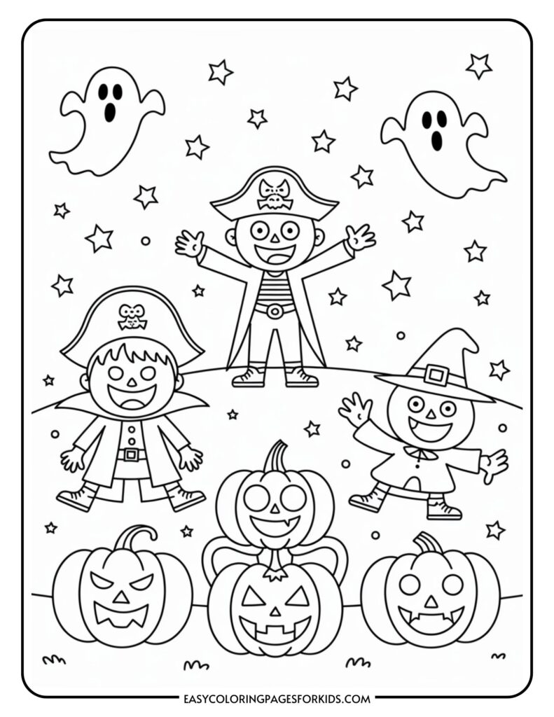 Halloween Pumpkin Coloring Pages for Kids (5 Printables) - Easy ...