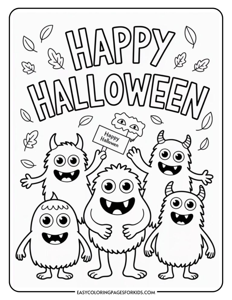 Happy Halloween Color Page 6 Free Printables Easy Coloring Pages Happy Halloween Color Page 6 Free Printables Easy Coloring Pages