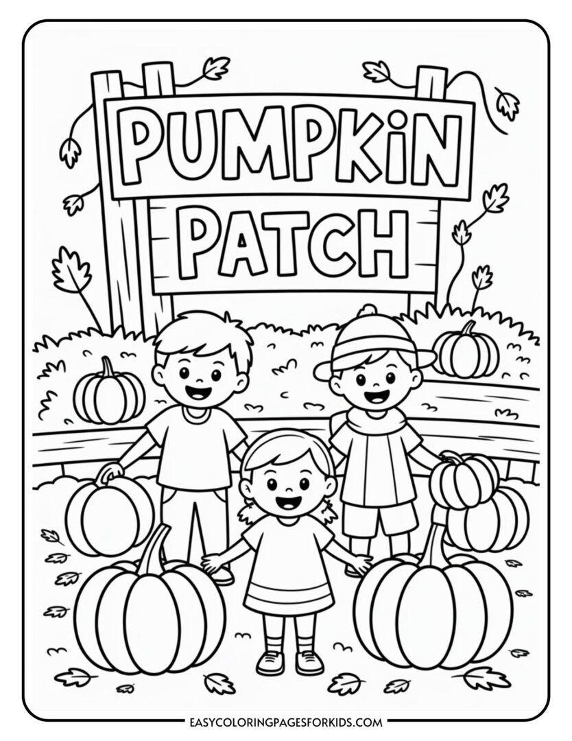 The Best Pumpkin Patch Coloring Pages (5 Printables) - Easy Coloring ...