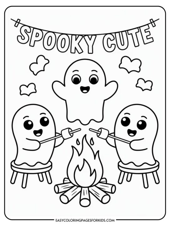 Spooky Cute Halloween Coloring Pages for Kids (7 Printables)